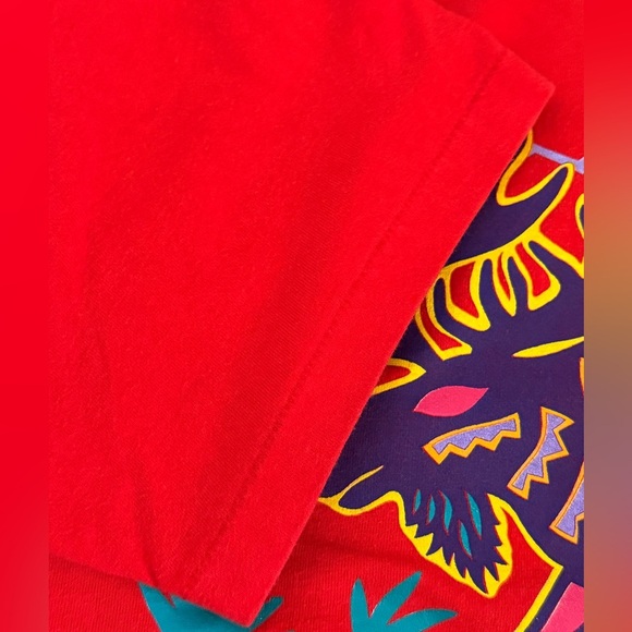 Vintage Moose Unisex Adult 90s Red Abstract Pop Art Animal Nature Tee USA Large - Picture 8 of 10